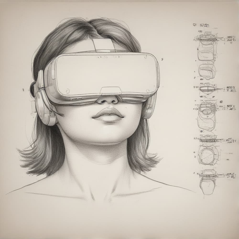 patent drawing style forVirtual reality headset