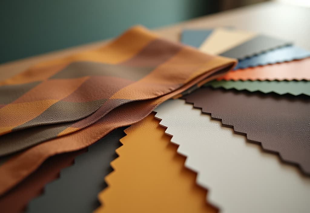  a landscape photo of a close up view of a dining room color palette, showing paint swatches next to fabric samples and wood finishes, arranged on a designer's mood board hyperrealistic, full body, detailed clothing, highly detailed, cinematic lighting, stunningly beautiful, intricate, sharp focus, f/1. 8, 85mm, (centered image composition), (professionally color graded), ((bright soft diffused light)), volumetric fog, trending on instagram, trending on tumblr, HDR 4K, 8K