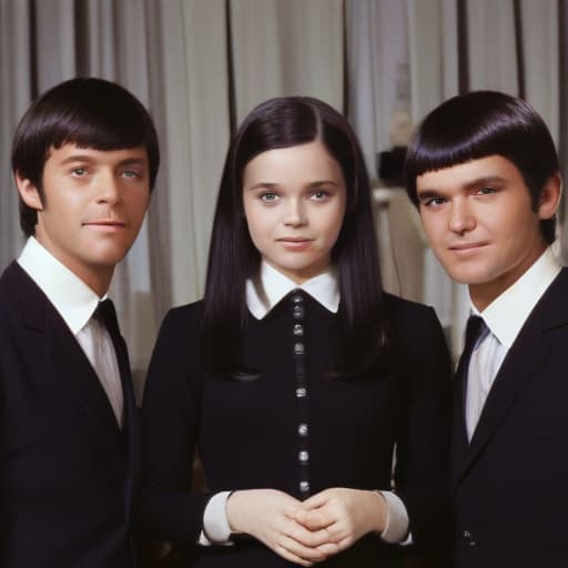 Wednesday Addams with the Monkees