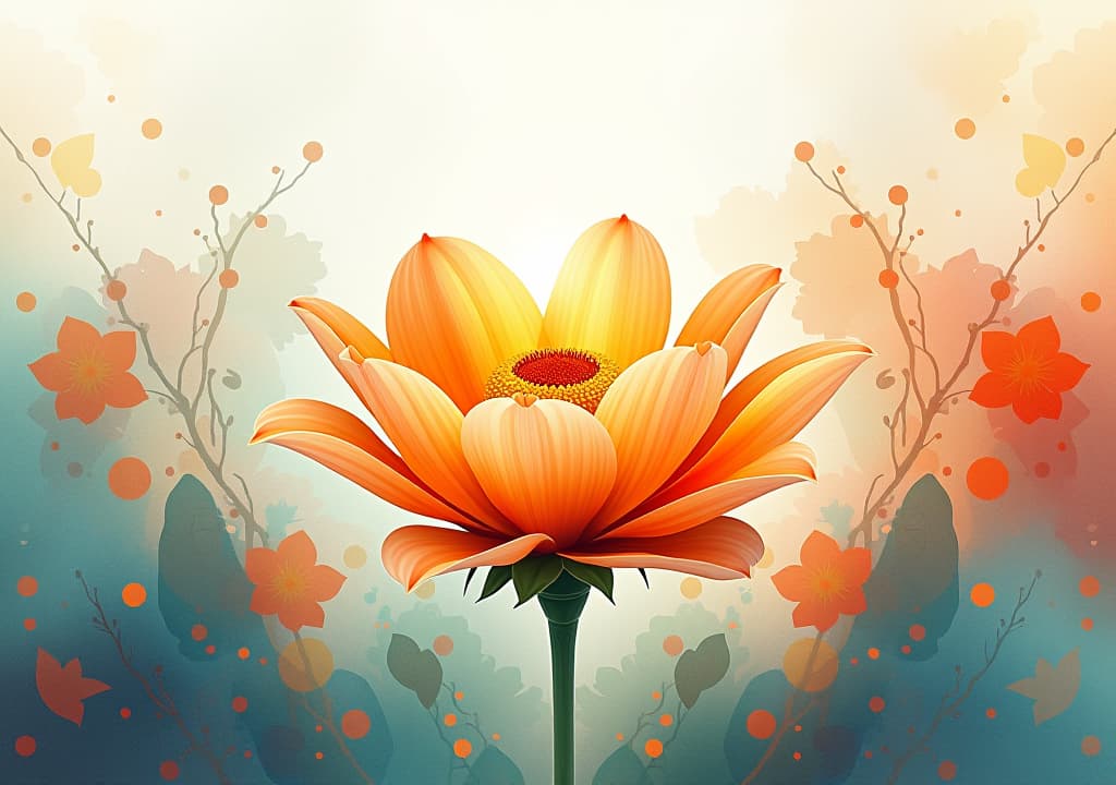  champa flower in worship in front of a watercolor background with copy space