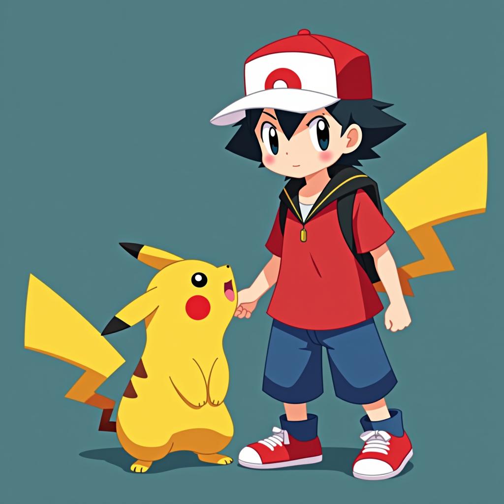  ash ketchum with pikachu