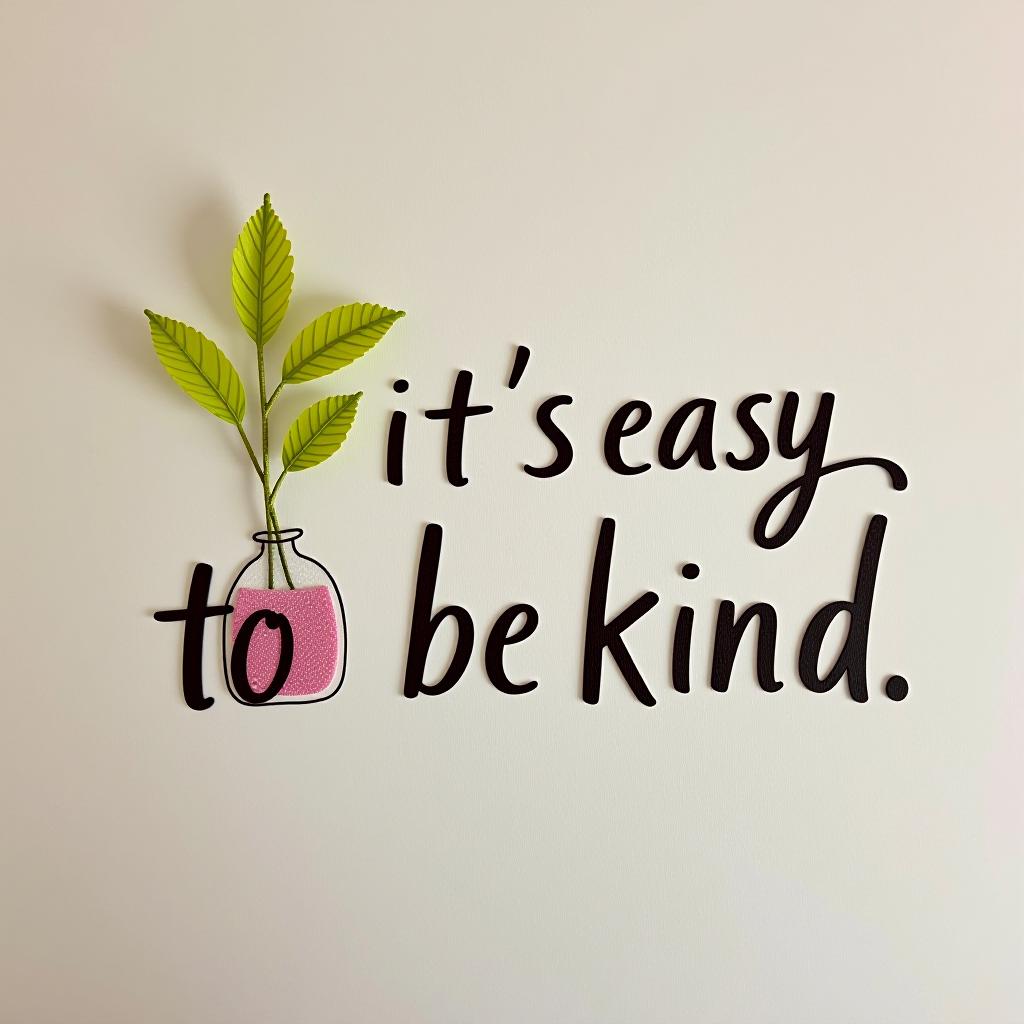  good morning, the inscription says: "it's easy to be kind."