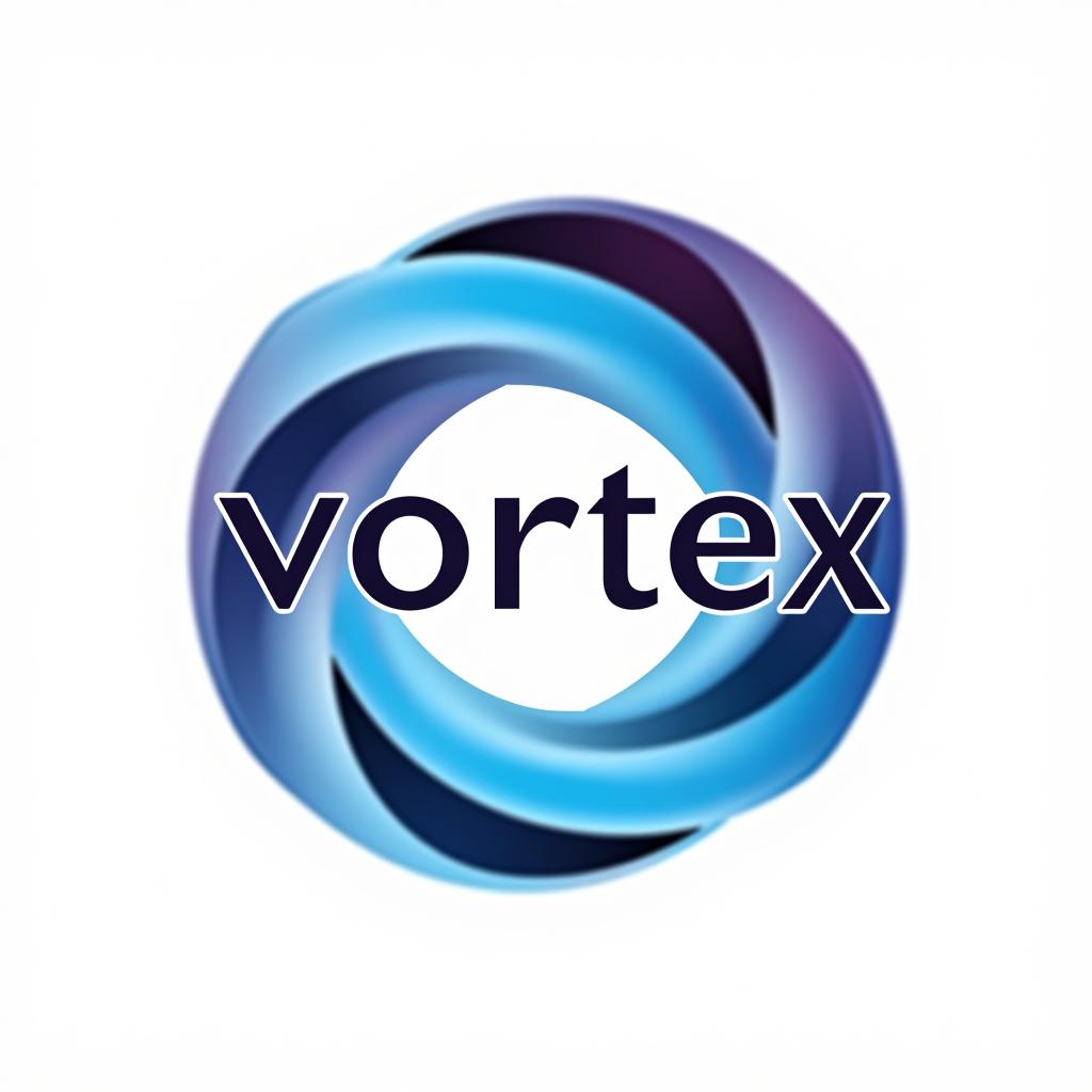  design a logo, design an abstract logo for ‘vortex media’ featuring a vortex shape, symbolizing dynamic energy and creative flow.