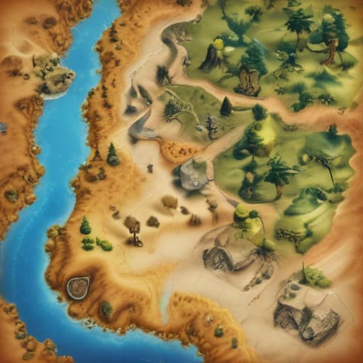 video game map of an area with all terrains