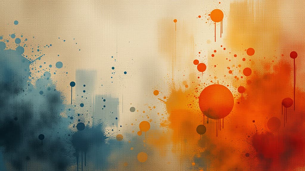  a chaotic pattern of paint spots on a textured canvas is stylized in an abstract grunge background graphic