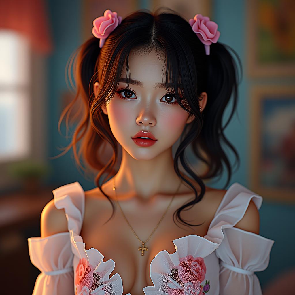  k pop girl, instagram hyperrealistic, full body, detailed clothing, highly detailed, cinematic lighting, stunningly beautiful, intricate, sharp focus, f/1. 8, 85mm, (centered image composition), (professionally color graded), ((bright soft diffused light)), volumetric fog, trending on instagram, trending on tumblr, HDR 4K, 8K