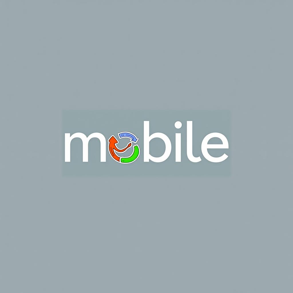  design a logo, , with the text 'mobile'.