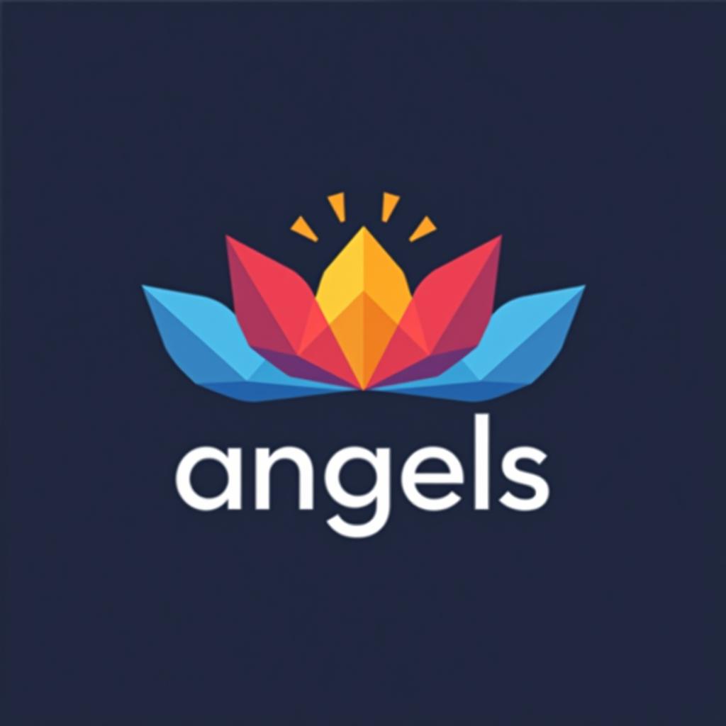  design a logo, in a geometric style. 水彩スタイル、ロゴ、海、青緑色、、白背景。, with the text 'smile angels'.