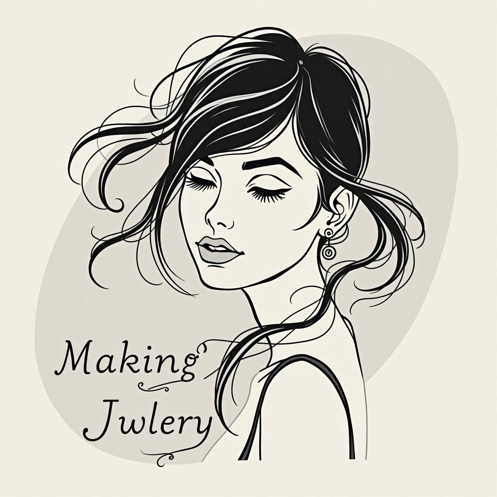  girl, making jewelry haley’s custom rings, (logo), elegant, chic, stylish, sophisticated, high fashion, modern serif font, monochrome, simple, iconic