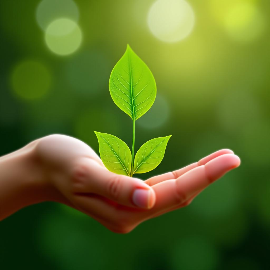  reduce co2 emission concept. a hand holds a green co2 emissions symbol, representing carbon footprint awareness, net zero, and carbon neutrality. climate change, global warming, greenhouse gas