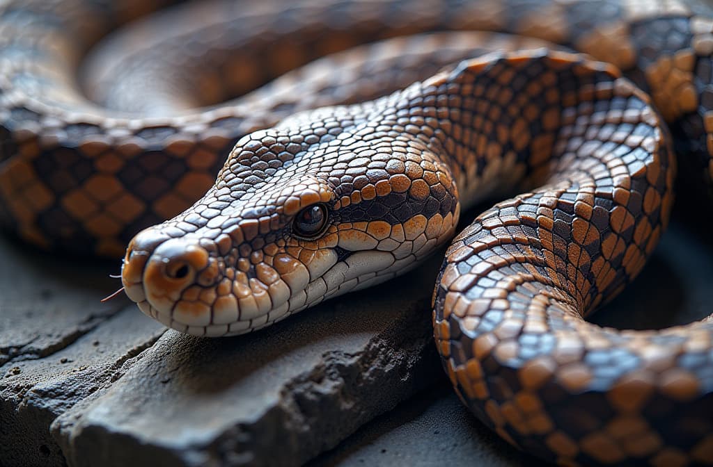  professional detailed photography, luxury snake skin texture background. full frame ar 3:2, (muted colors, dim colors, soothing tones), (vsco:0.3)