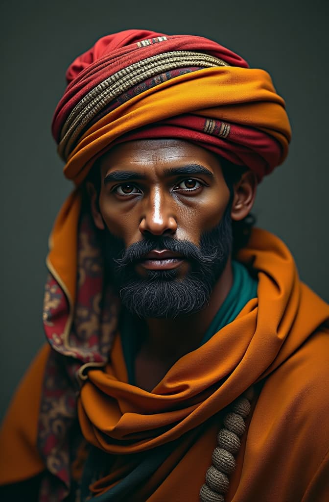  pneu maromba turbante sheik hyperrealistic, full body, detailed clothing, highly detailed, cinematic lighting, stunningly beautiful, intricate, sharp focus, f/1. 8, 85mm, (centered image composition), (professionally color graded), ((bright soft diffused light)), volumetric fog, trending on instagram, trending on tumblr, HDR 4K, 8K