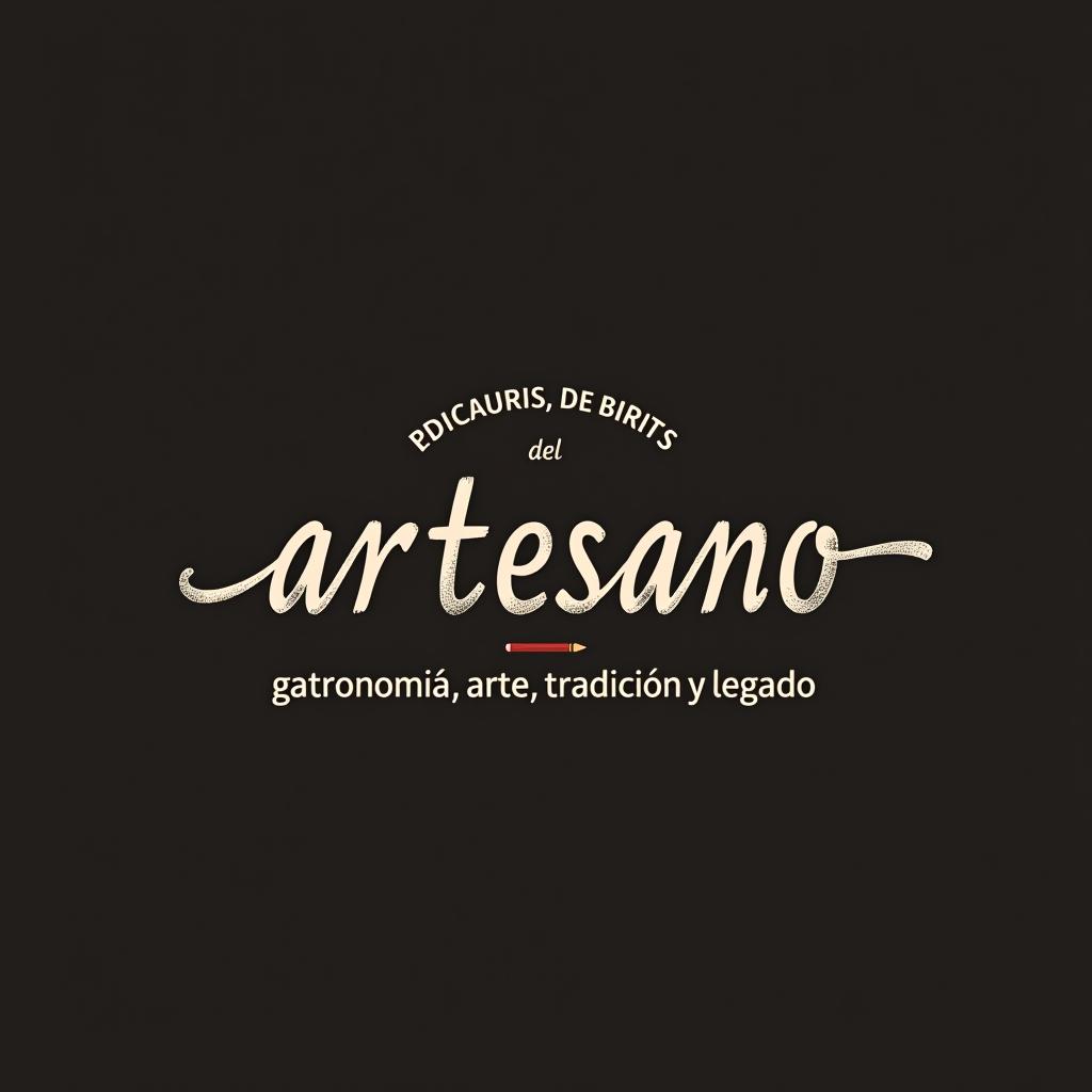  design a logo, in a pencil style. nombré de la marca “artesano” fondo claro elegante y simple , with the text 'gastronomía, arte, tradición y legado'.