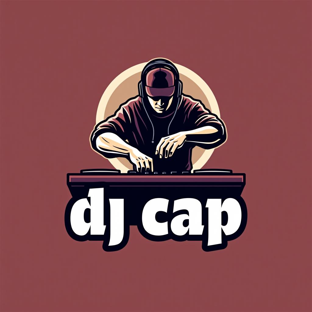  design a logo, dj, with the text 'dj cap'.