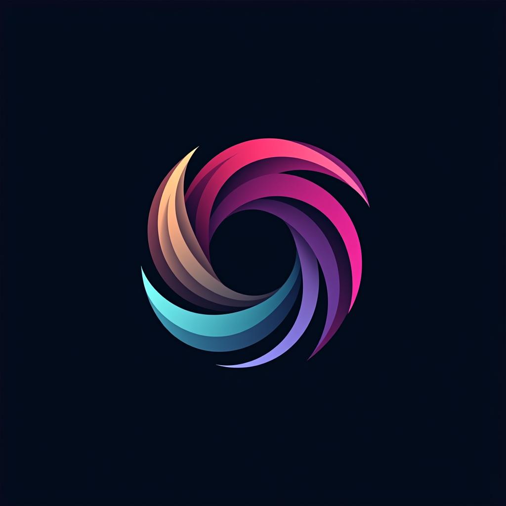  design a logo, design an abstract logo for ‘vortex media’ featuring a vortex shape, symbolizing dynamic energy and creative flow.