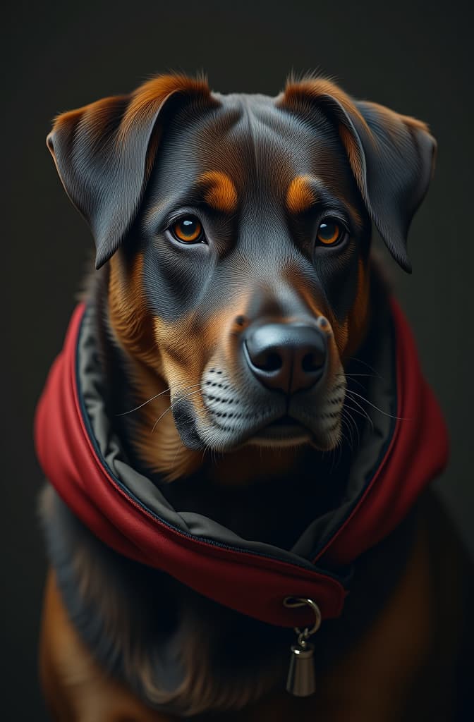  un hombre perro, realistic, portrait, art by donato giancola and greg rutkowski, realistic face, digital art, trending on artstation hyperrealistic, full body, detailed clothing, highly detailed, cinematic lighting, stunningly beautiful, intricate, sharp focus, f/1. 8, 85mm, (centered image composition), (professionally color graded), ((bright soft diffused light)), volumetric fog, trending on instagram, trending on tumblr, HDR 4K, 8K