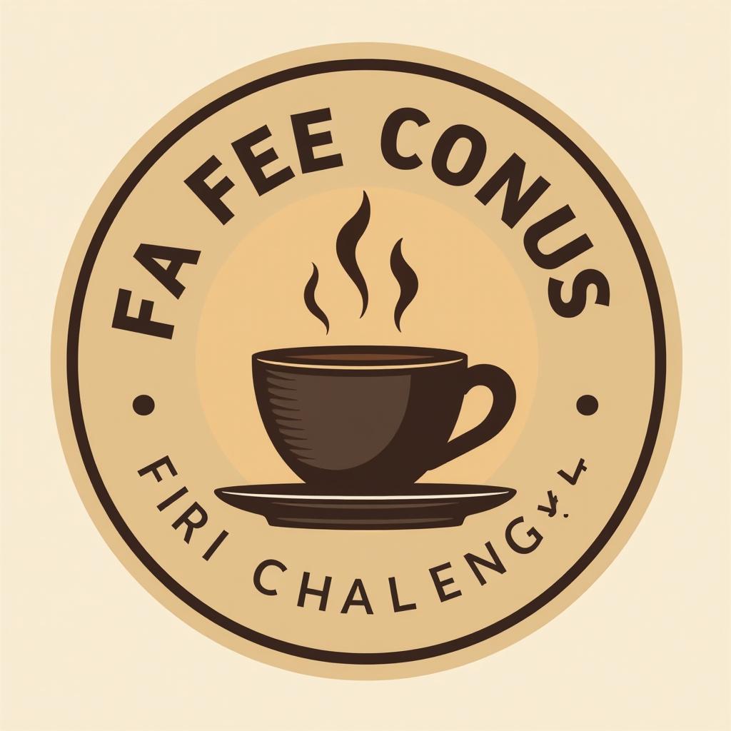  cute and modern coffee brand logo, youthful and adventurous, bold menu challenges. this logo in circle