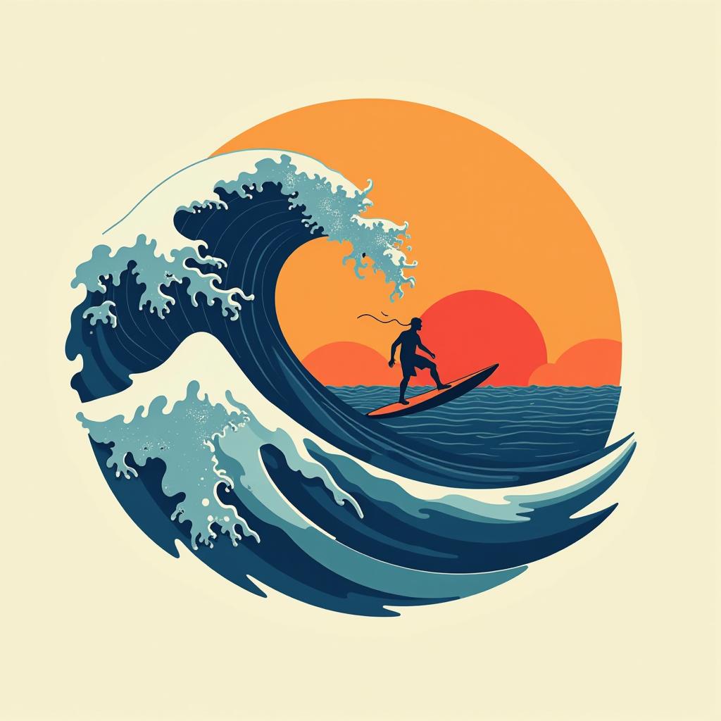  design a logo, onda surf nazarè , with the text 'the big wave'.