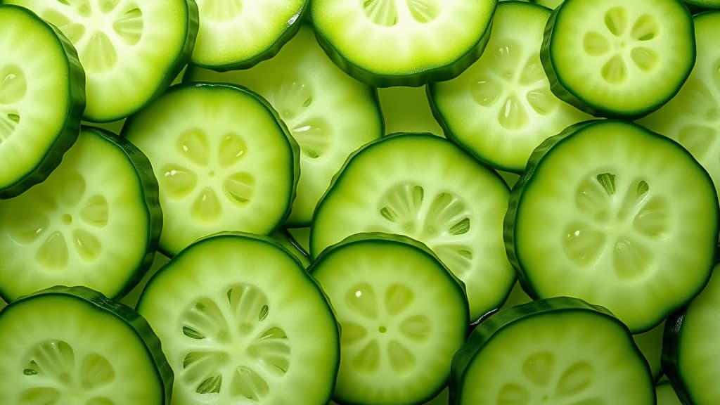  abstract background of green cucumber slices.