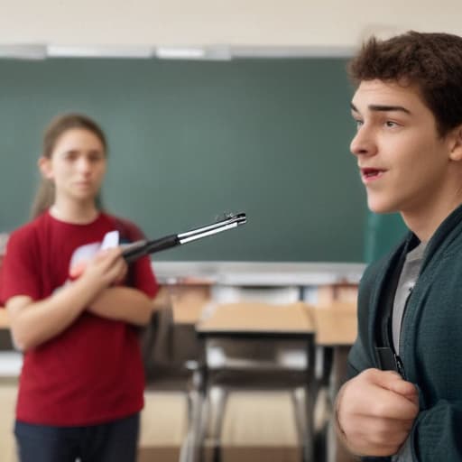 a guy at a school with a gun