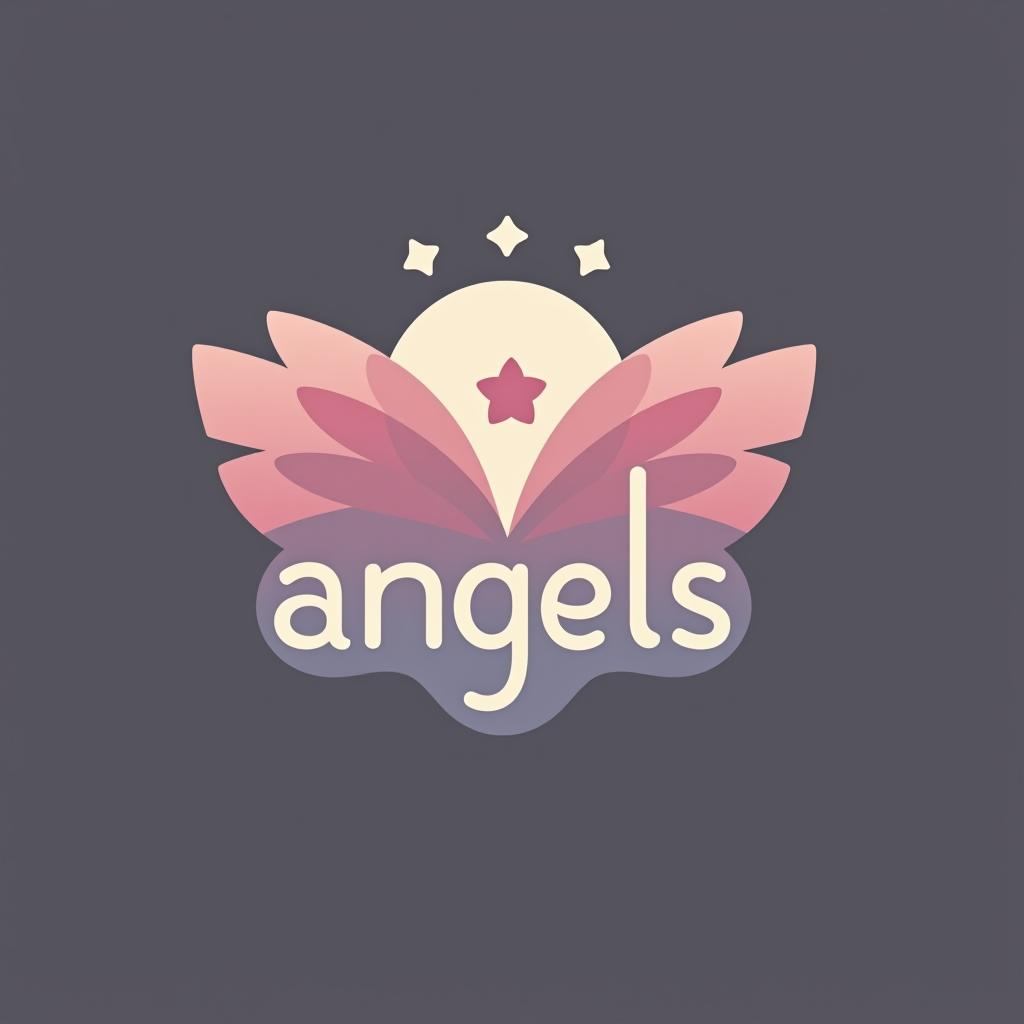  design a logo, in a geometric style. 水彩スタイル、ロゴ、海、青緑色、、白背景。, with the text 'smile angels'.