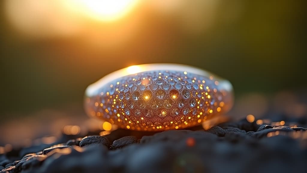  smart jewelry piece sparkling in sunlight with softly blurred background for advanced wearable technology and enhanced personal health tracking