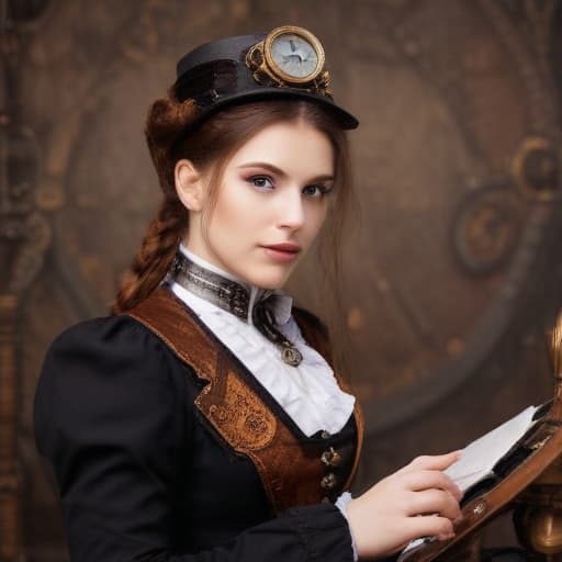 Sister Colette in Steampunk style with Binary background