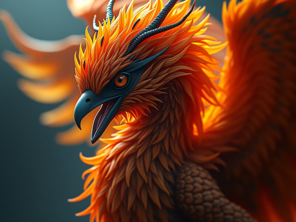  (masterpiece, best quality, stunning, highly detailed, close up view of a medusa phoenix hybrid creature, (intricate feathers, detailed scales, detailed snake like hair, fiery feathers), dramatic lighting, hdr, (mythical, fantasy), oil painting), legendary creature, trending on artstation hyperrealistic, full body, detailed clothing, highly detailed, cinematic lighting, stunningly beautiful, intricate, sharp focus, f/1. 8, 85mm, (centered image composition), (professionally color graded), ((bright soft diffused light)), volumetric fog, trending on instagram, trending on tumblr, HDR 4K, 8K