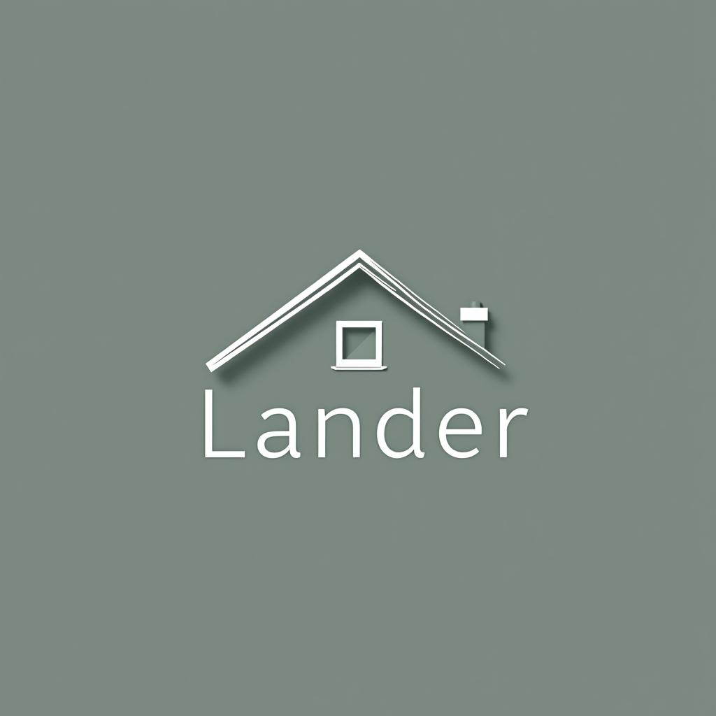  design a logo, minimal line logo in the theme of real estate, with the text ‘lander’