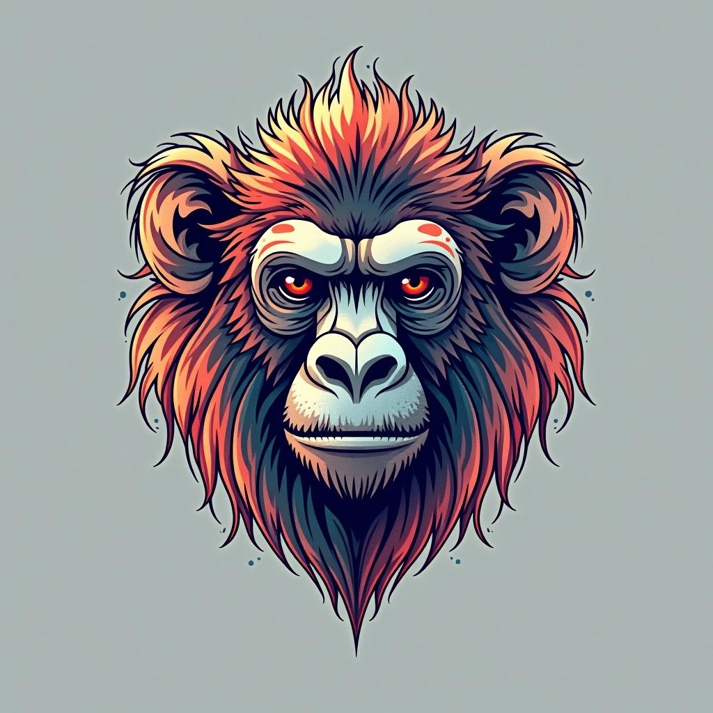  design a logo, in a watercolor style. electronic ape, with the text 'warwyck 32'.