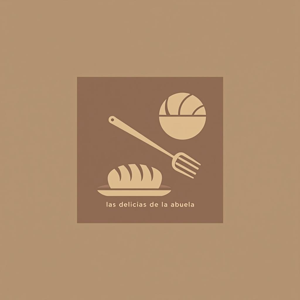  design a logo, in a minimalism style. nombré de la marca “artesano” gastronomía, arte y tradición elegante y simple , with the text 'las delicias de la abuela'.