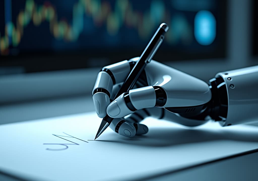  advanced ai robotic hand equipped for precision writing with pen: a technological marvel ready to perform complex tasks