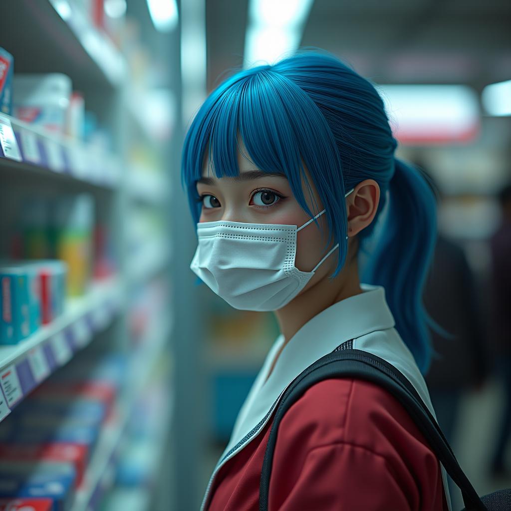  the girl with the blue hair is selling the colgate toothpaste to the stores. she's very upset when her boss is yelling at her hyperrealistic, full body, detailed clothing, highly detailed, cinematic lighting, stunningly beautiful, intricate, sharp focus, f/1. 8, 85mm, (centered image composition), (professionally color graded), ((bright soft diffused light)), volumetric fog, trending on instagram, trending on tumblr, HDR 4K, 8K