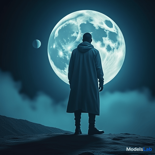  man on the moon holding "supercreator.ai" hyperrealistic, full body, detailed clothing, highly detailed, cinematic lighting, stunningly beautiful, intricate, sharp focus, f/1. 8, 85mm, (centered image composition), (professionally color graded), ((bright soft diffused light)), volumetric fog, trending on instagram, trending on tumblr, HDR 4K, 8K