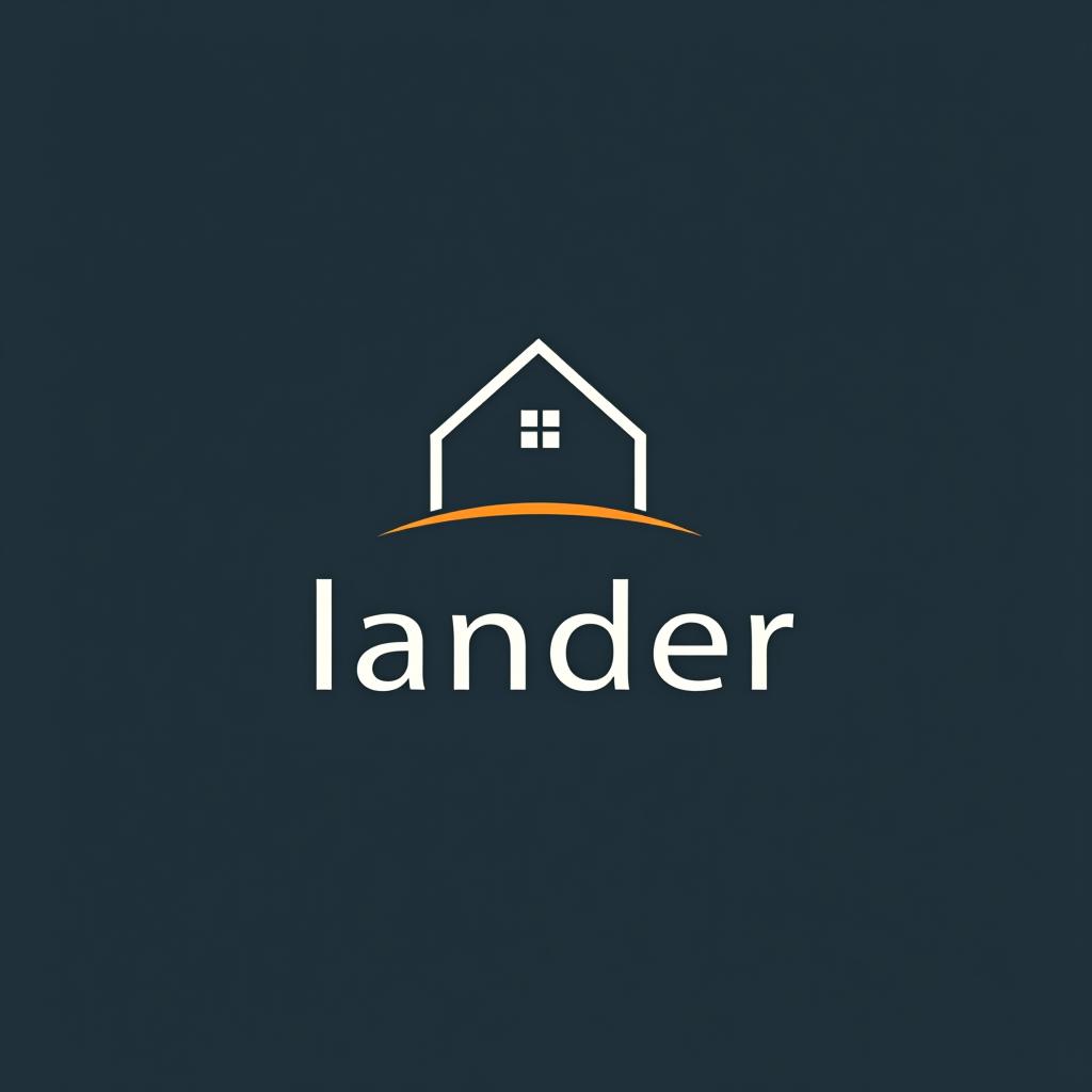  design a logo, minimal line logo in the theme of real estate, with the text ‘lander’