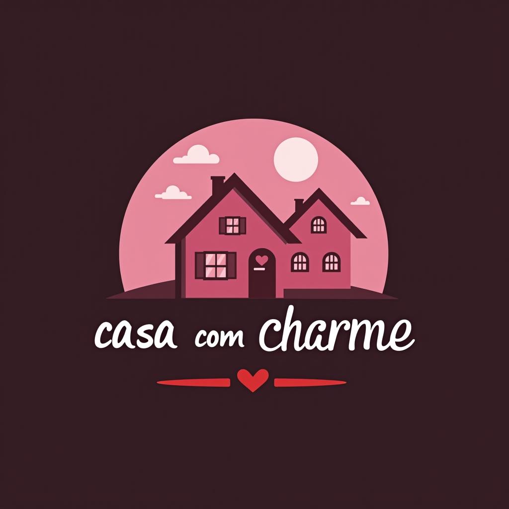  design a logo, crie um logo fofa para instagram de casa com charme na cor rosa ou roxo , with the text 'casa com charme'.