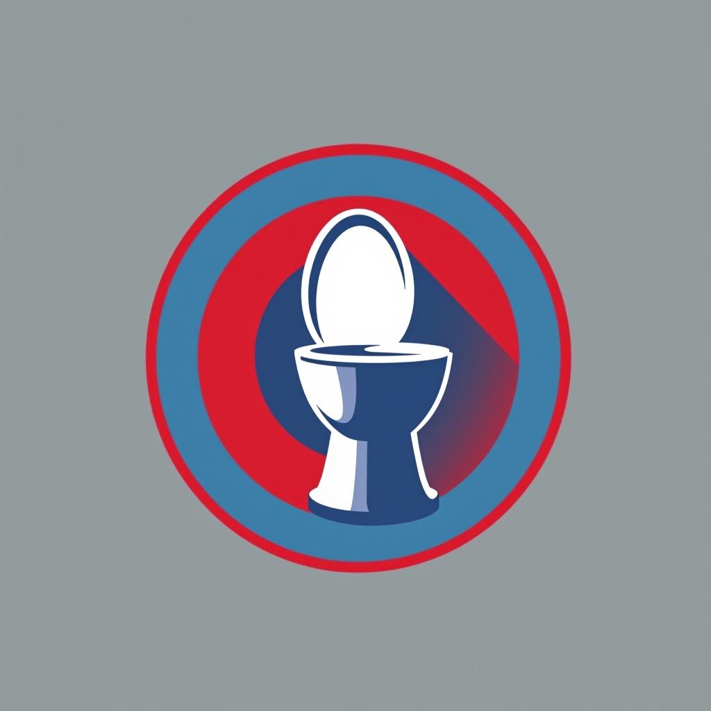  design a logo, emblem logo, lavatory rentals red white and blue, with the text 'lav'.