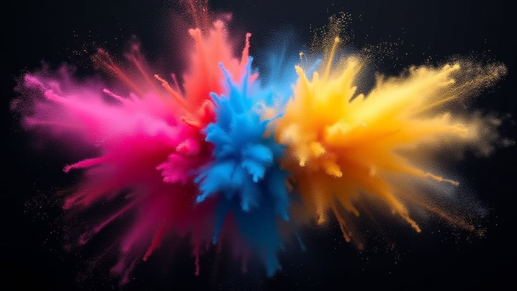  explosion of colorful powder with word colors