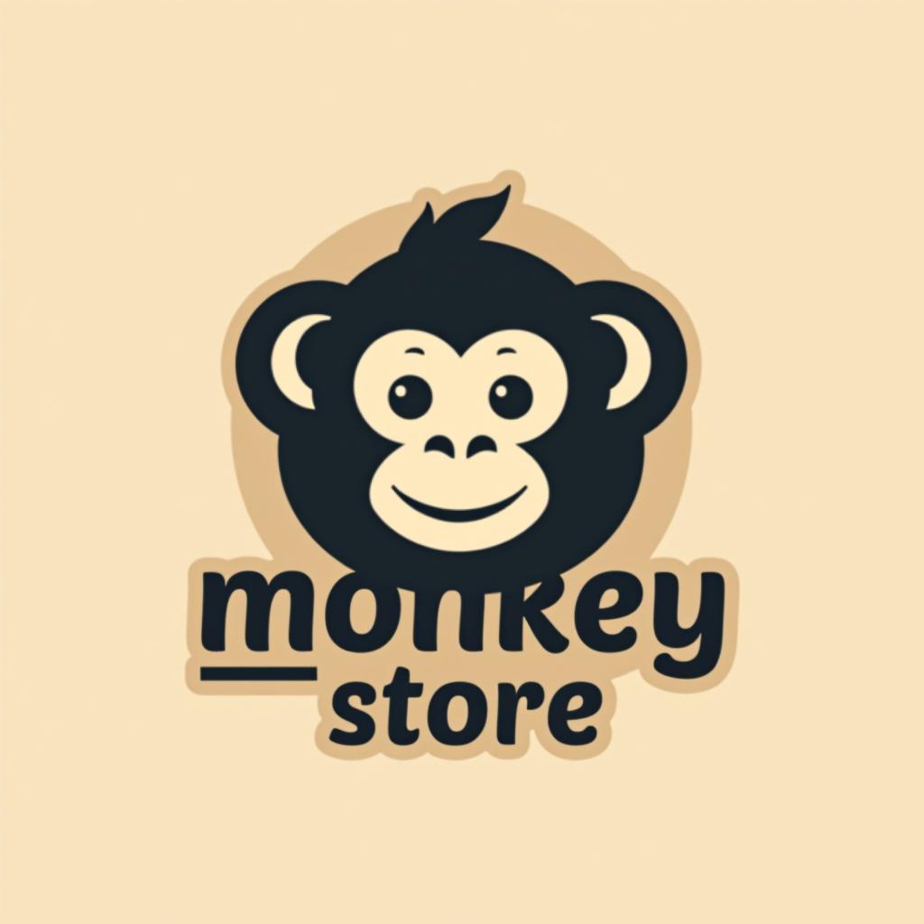  design a logo, , with the text 'monkey store '.