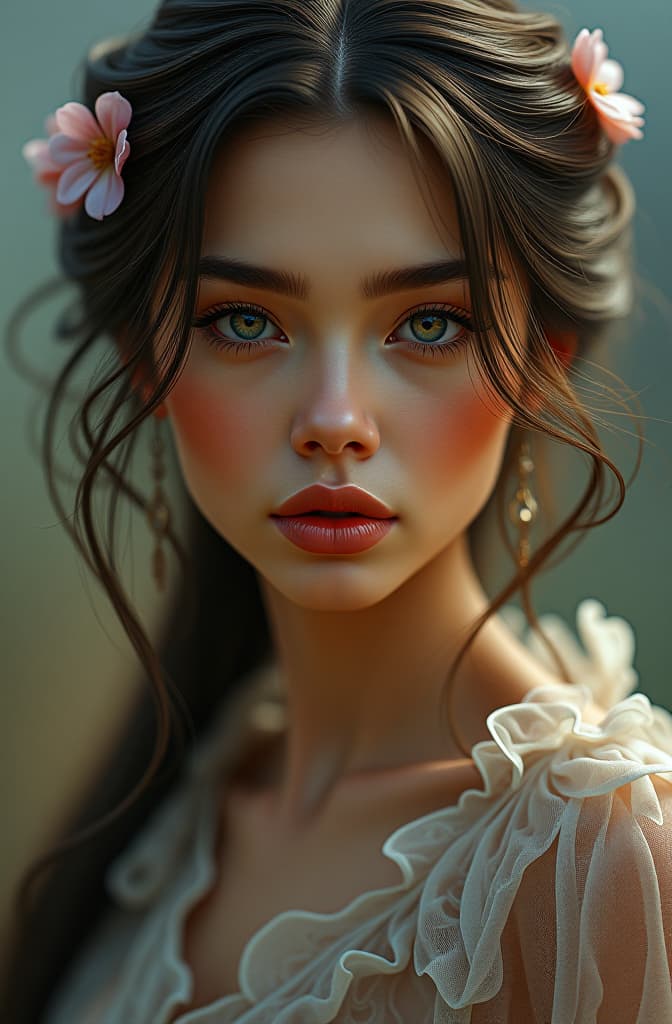  producto inspirado en flor dalia, realistic, portrait, art by donato giancola and greg rutkowski, realistic face, digital art, trending on artstation hyperrealistic, full body, detailed clothing, highly detailed, cinematic lighting, stunningly beautiful, intricate, sharp focus, f/1. 8, 85mm, (centered image composition), (professionally color graded), ((bright soft diffused light)), volumetric fog, trending on instagram, trending on tumblr, HDR 4K, 8K