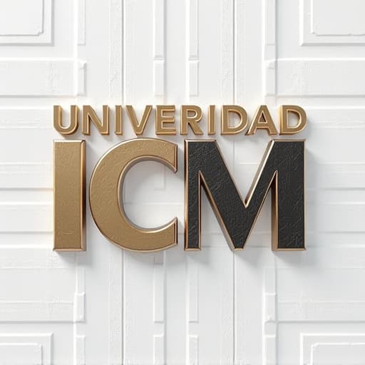  elegant logoletrero 3d, moderno, letras bicolor negro y dorado, para colocar en el muro blanco exterior de la universidadgiven brand name "universidad icm" logo will also be written hyperrealistic, full body, detailed clothing, highly detailed, cinematic lighting, stunningly beautiful, intricate, sharp focus, f/1. 8, 85mm, (centered image composition), (professionally color graded), ((bright soft diffused light)), volumetric fog, trending on instagram, trending on tumblr, HDR 4K, 8K