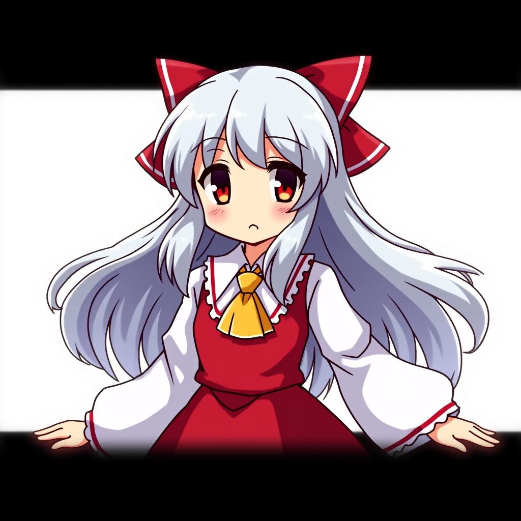  anime, anime sytle, anime image, cartoon, real cartoon, real anime, fujiwara no mokou touhou