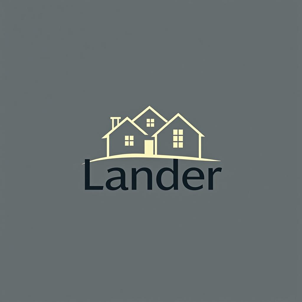  design a logo, minimal line logo in the theme of real estate, with the text ‘lander’