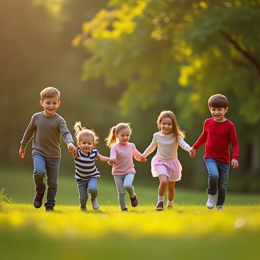  5 children playing in a park