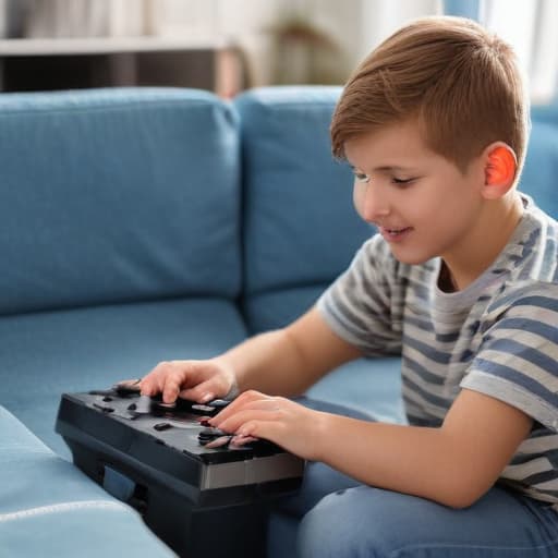 Junge mit spielconsole