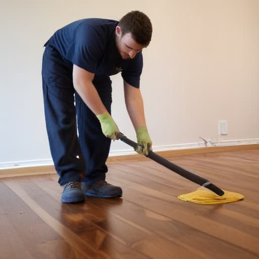 A generic local business related image of a person at work on Hardwood Refinishing