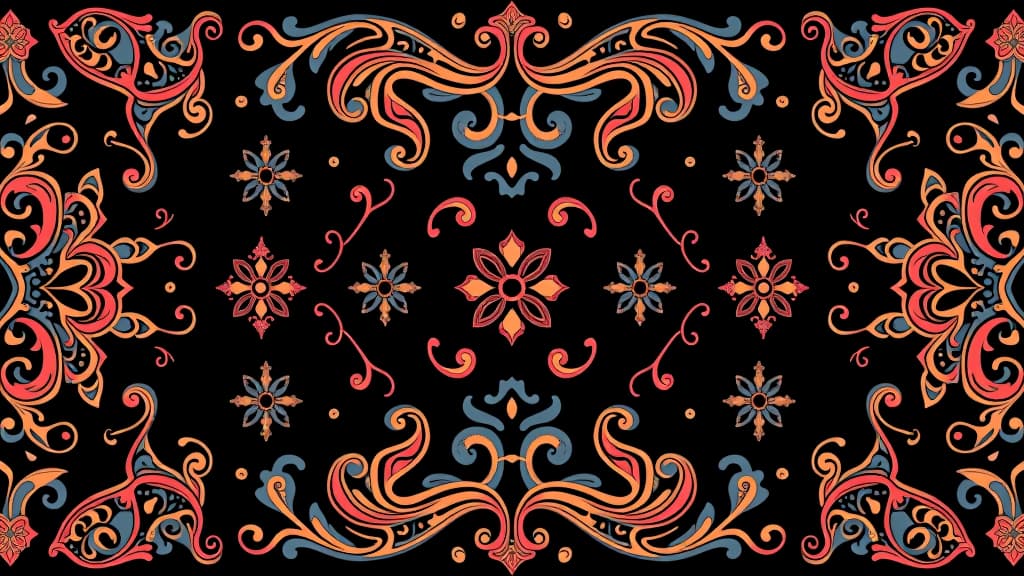  seamless paisley border pattern on black