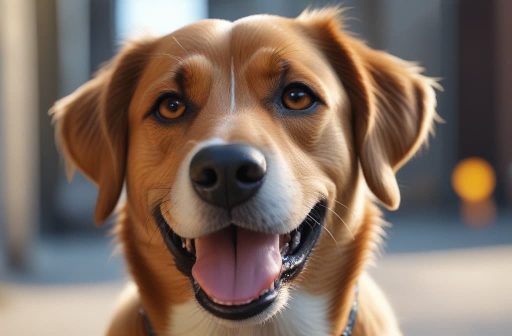 dog smiles --ar 3:2 high quality, detailed intricate insanely detailed, flattering light, RAW photo, photography, photorealistic, ultra detailed, depth of field, 8k resolution , detailed background, f1.4, sharpened focus