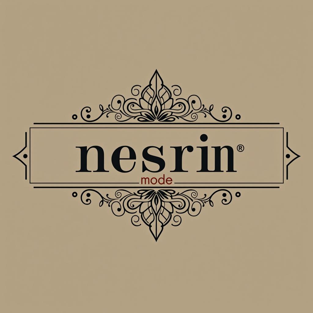  design a logo, in a minimalism style. erstelle mir ein logo für ein kleider laden elegant aber auffällig mit kleidern orientalisch modern , with the text 'nesrin mode '.