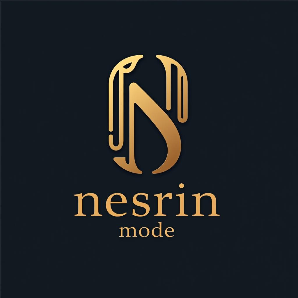  design a logo, in a realism style. erstelle mir ein logo für ein kleider laden im dubai style mit den buchstaben , with the text 'nesrin mode '.